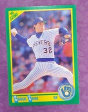 1990 Score #108 Chuck Crim Milwaukee Brewers Baseball Card - PC Quality & TTM