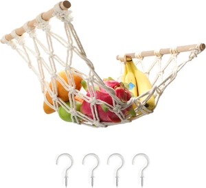 Hanging Fruit Hammock with Hooks, Hanging Fruit Basket under the Kitchen Cabinet - Picture 1 of 12
