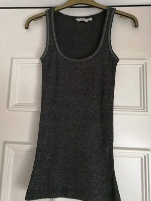 New Look Size 8 Silver/Grey Sleeveless T-shirt - Image 1 of 4