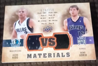 Jason Kidd   And   Bend Udrih   Mavericks and Kings  Materials Card 2009 - Image 1 of 2