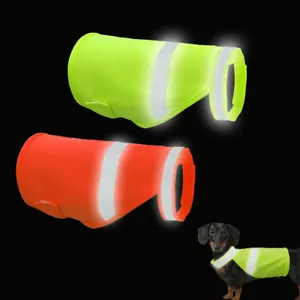 Orange Green Reflective Dog Safety Hunting Vest High Visibility Hi Vis Viz S M L - Picture 1 of 14