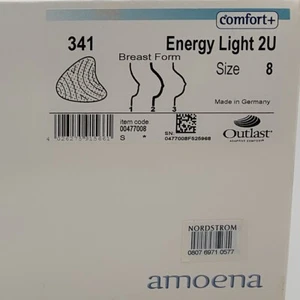 Amoena Energy Light 2U 341 Ivory Comfort+ Size 8 Prosthesis Breast Form - Picture 1 of 9