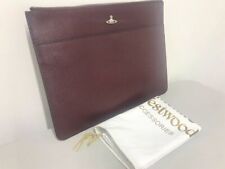 New Vivienne Westwood Clutch Bag Brown Leather with Pouch Orb Logo Women