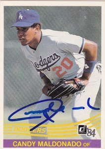 CANDY MALDONADO LOS ANGELES DODGERS SIGNED CARD CUBS GIANTS BLUE JAYS INDIANS - Picture 1 of 1