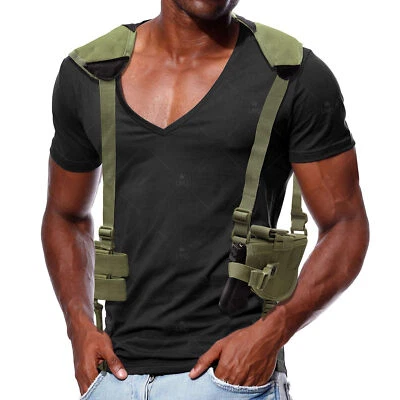 Tactical Universal Vertical Gun Holster Shoulder Holster Adjustable Pistol Pouch - Image 1 of 4