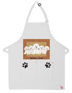 Bichon Frise Dog Apron Two Pocket Bib Apron with Adj Neck - Picture 1 of 1