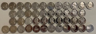 1968-2009-S Jefferson Nickel Proof Set Run 44 Coin Run Minor Toning Mint Lot . - Image 1 of 4