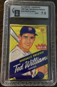 Paquete de cera de 5 centavos Fleer Ted Williams 1959 sin abrir graduación gay casi nuevo + 7,5 - Imagen 1 de 2