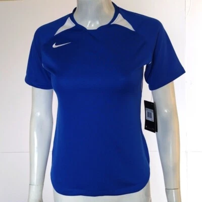 Camiseta Nike feminina XS azul branca Dri-Fit Strike futebol manga curta - Imagem 1 de 4