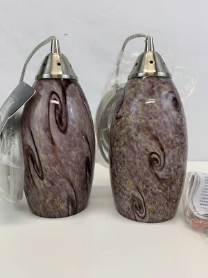 Par de colgantes ELK Lighting 110-1SW Milan 1 luz en níquel satinado Foto 1 de 4