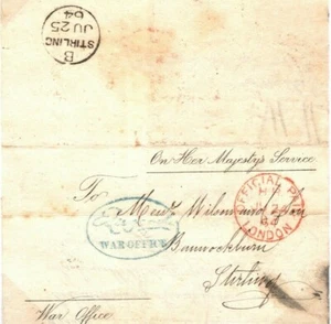 GB Scotland Cover Military Official OHMS Lettersheet SUTHERLAND 1864 38a.22 - Picture 1 of 9
