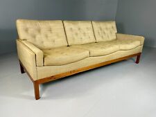 EB6502 Vintage Danish 3 Seat Sofa Rosewood Frame Cream Upholstery Retro MCM M3SS