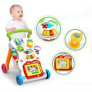2in1 Baby Walker First Steps Activity Bouncer Musical Toys Car Along Toddler UK