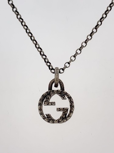 GUCCI collana ad incastro G pendente SV925 argento con top per uomo usata