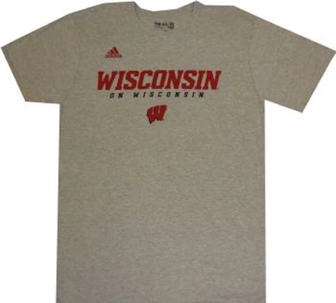 Wisconsin Badgers Adidas Grey Wordmark T Shirt $25.00 Clearance New tags Cover