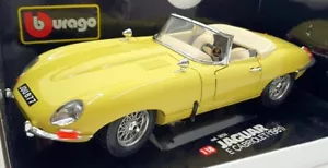 Burago Scala 1/18 Diecast 3026 - Jaguar E-Type Cabriolet 1961 - Giallo - Foto 1 di 5