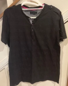 blaq Henley T-shirt, Short sleeve, Black, size L - Picture 1 of 4