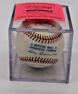 Signed/Autographed Dennis "Oil Can" Boyd Official MLB Bobby Brown Ball W/COA - Picture 1 of 2