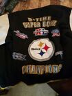 Pittsburgh Steelers Wool Leather Jacket 5 Time Super Bowl Champions Size Xxl