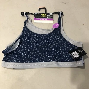 BRAND NEW GIRL'S SIZE XX-LARGE ATHLETIC WORKS 2 PACK SPORTS BRAS BAND SIZE 38 - Picture 1 of 2