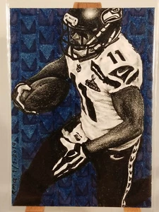 Schizzo Percy Harvin #11 Ross Anderberg - Seattle Seahawks - 1/1 originale ACEO - Foto 1 di 3