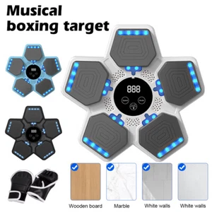 Music Boxing Machine Wall Mounted w/Boxing Gloves LED Light Kids Christmas Gifts - Picture 1 of 22