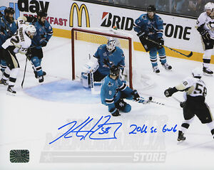 Kris Letang Pittsburgh Penguins Sign Autograph Stanley Cup GWG Inscribed 16x20