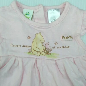 Winnie the Pooh Dress Romper Bodysuit Size 000 Pink Classic Piglet Disney Baby - Picture 1 of 6