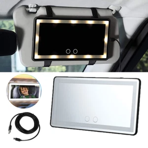 60 LEDs Car Sun Visor Vanity Mirror Rechargeable Makeup Mirror with 3Light Modes - Picture 1 of 13