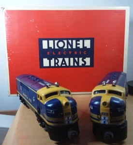 Lionel 6-18117 O Gauge Santa Fe Blue/Yellow F3 AA Diesel Set LN/Box - Picture 1 of 2