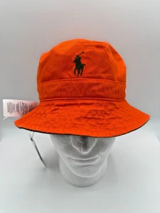 Wende Polo Ralph Lauren Herren Baumwolle Chino Pony Fischerhut S/M orange/oliv - Bild 1 von 5