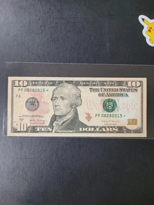 Rare $10 Birthday Star Note! 08/28/2015. Fancy Serial Number - Picture 1 of 4