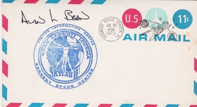 Alan BEAN  (1932-2018)  sign. vintage  1973 APOLLO MOON  FDC / AUTOPEN! - Bild 1 von 2