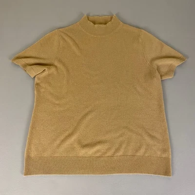 Suéter Sag Harbor Para Mujer Plus 1X Beige Visón Manga Corta Cuello Simulado Tejido Top Foto 1 de 4