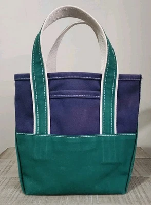 LL Bean x Beams Plus Japón Barco Y Bolso de Mano Pequeño Verde y Azul Marino 8"Lx10"Hx5"D EE. UU. Foto 1 de 4