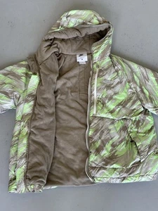 Nike Therma Fit Fleece Lined Puffer Jacket Hoodie Lime Green Mens Xl - Picture 1 of 13