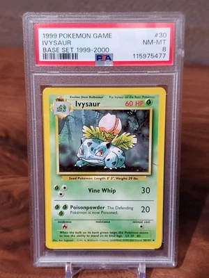 PSA 9 Base Set Unlimited 4th Print Ivysaur 30/102 Pokemon Cards 1999-2000 - Image 1 of 2