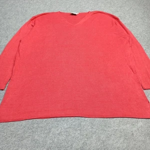 Suéter para mujer Marimekko talla XXL 2XL rojo mezcla de lino jersey de gran tamaño relajado - Imagen 1 de 12