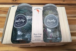 Juego de vasos de lata de cerveza Jimmy Buffett Margaritaville de 4-16 OZ ¡Nuevo en caja! - Imagen 1 de 7