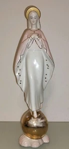 Giovanni Ronzan Statua Madonna Con Globo Dorato Ceramica Anni ‘50 - Foto 1 di 13