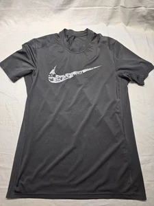 Nike Dri-Fit Fitted Trainingsshirt schwarz grau Camouflage Swoosh Herren Medium - Bild 1 von 6