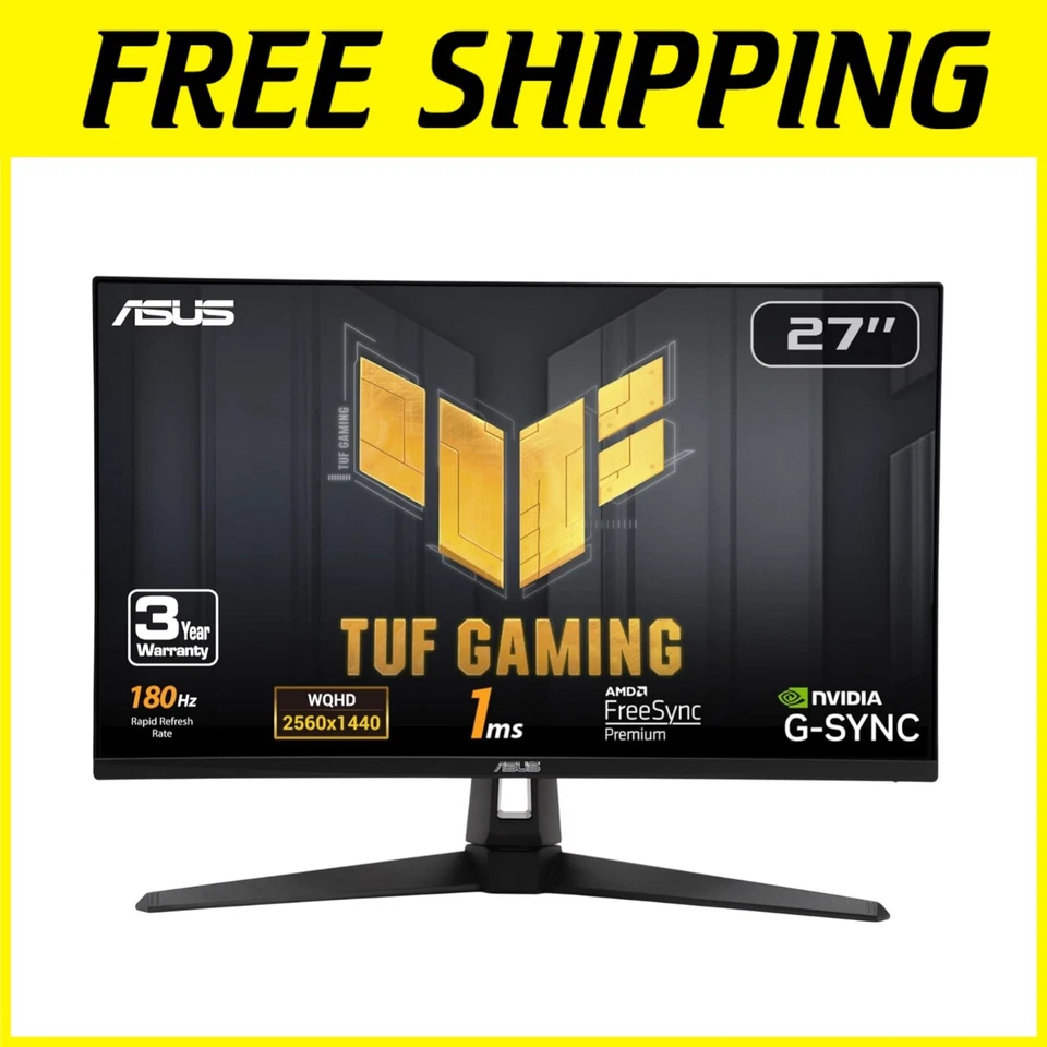 TUF Gaming 27” 1440P Monitor, 180Hz, 1ms - Image 1 of 4
