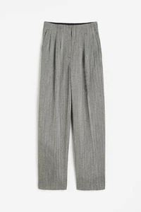 Pantalón a medida H&M negro blanco cintura alta Psntd espiga para mujer talla 10” - Imagen 1 de 13