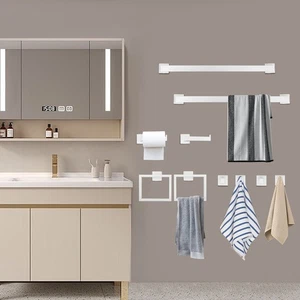 Juego de Toalleros Accesorios de Baño Juego de Herrajes de Baño Acero Inoxidable Plata - Imagen 1 de 15