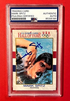 Autógrafo de Mark Spitz en 1991 Impel tarjetas olímpicas de Estados Unidos #2 - Autenticado por PSA Foto 1 de 2