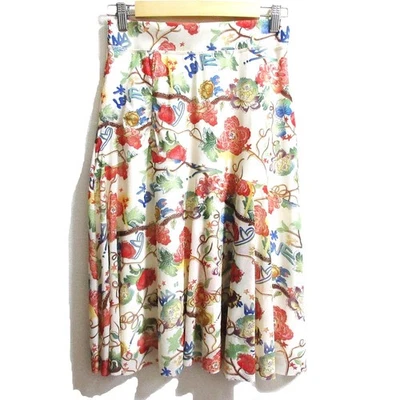 VIVIENNE TAM Flower LOVE Print Power Net Skirt Size 40 Ivory Women USED - Image 1 of 4