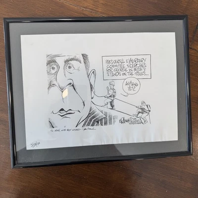 GEORGE W. BUSH CARICATURA POLÍTICA 1999 John Branch  Foto 1 de 3