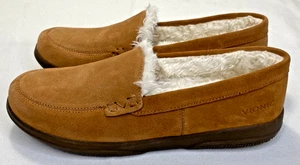 Vionic Lynez Women's Slipper Toffee Suede Faux Fur Sz 11 - Foto 1 di 9