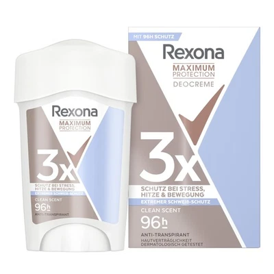 Rexona Women Maximum Protection Anti Transpirant Deo Creme Clean Scent Deodorant - Bild 1 von 4