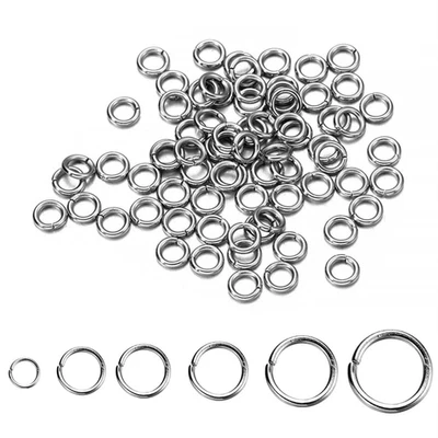 200pcs Stainless Steel Split Rings: 3–5mm Jump Rings for DIY Jewelry - NEW - Image 1 of 4